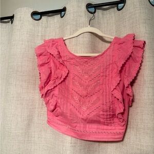 Pink Ruffled Women's Top